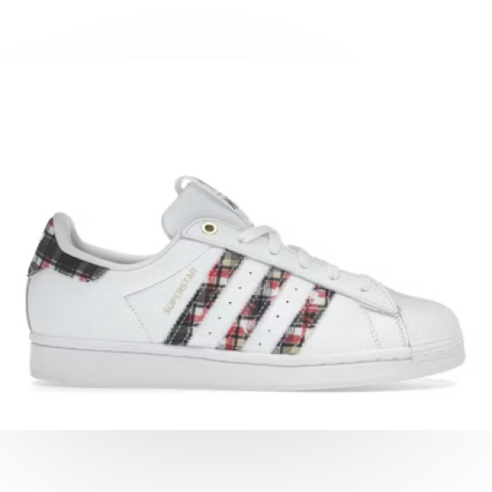 Adidas X Her Studio London Collab Superstar Womens Size 6 plaid stripes limited